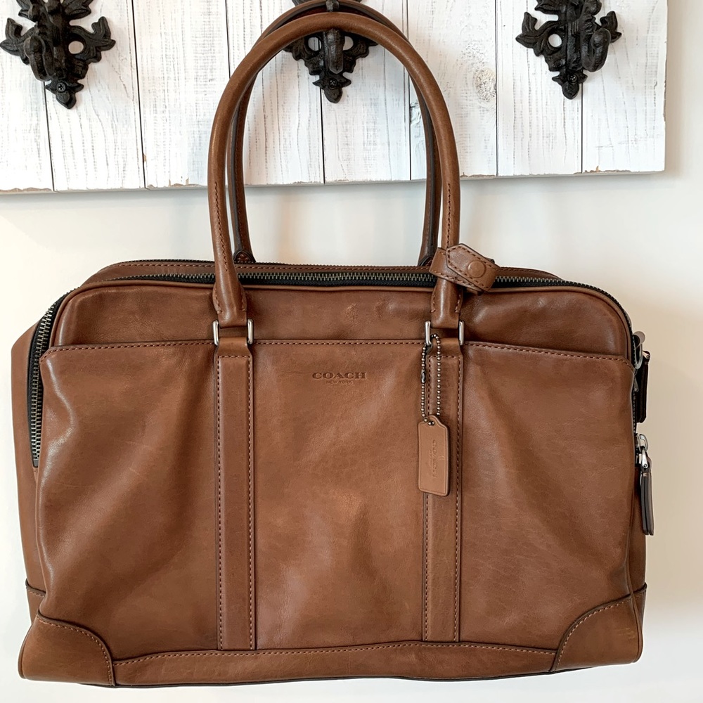 Coach Bleecker leather weekend travel bag.